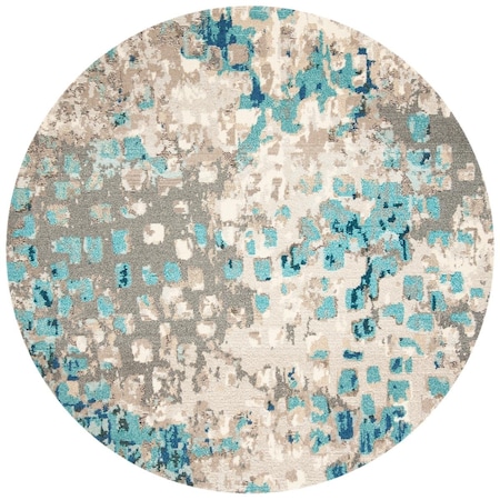Safavieh 4 x 4 ft. Madison 400 Bohemian Round Rug; Grey & Blue MAD425E-4R